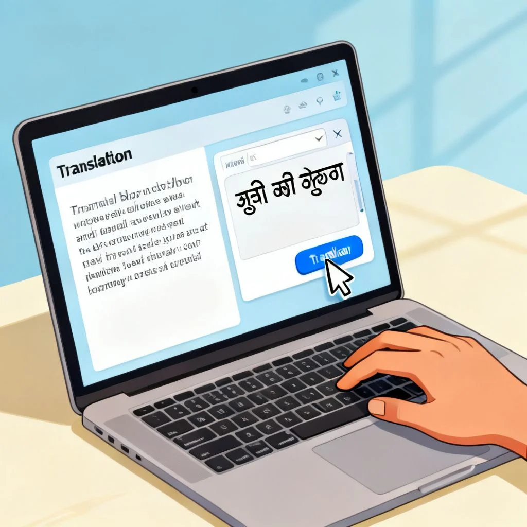 online english to kannada translation illustration