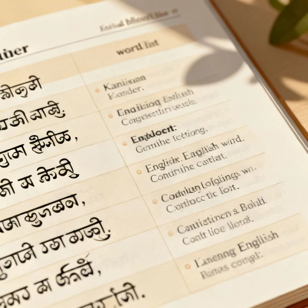 kannada to english conversation words illustration