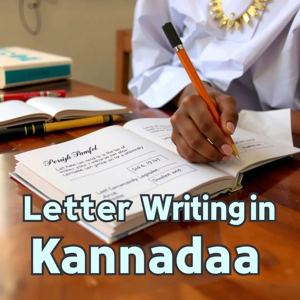 letter writing in kannada illustration