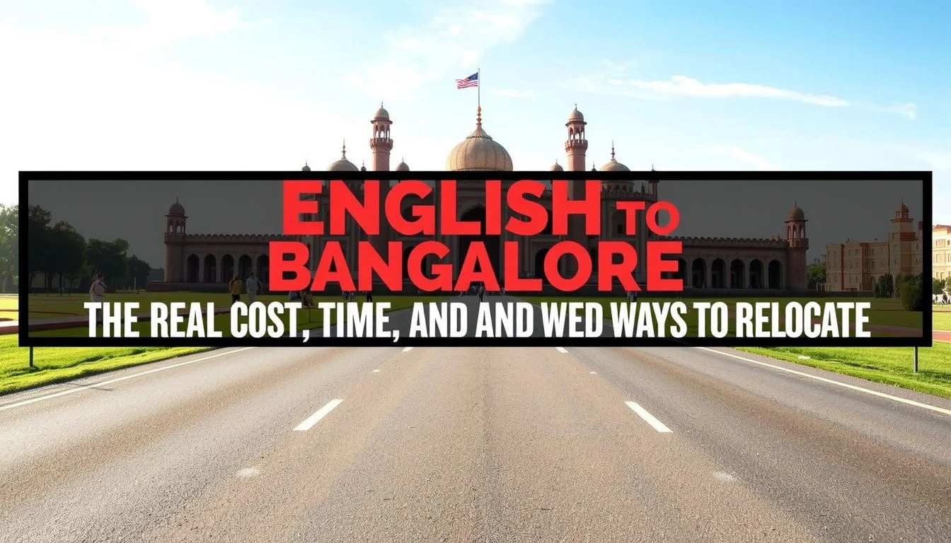 English to Bangalore: The Real Cost, Time and Best Ways to Relocate